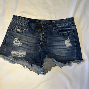 Refuge High Rise Dark Wash Jean Shorts